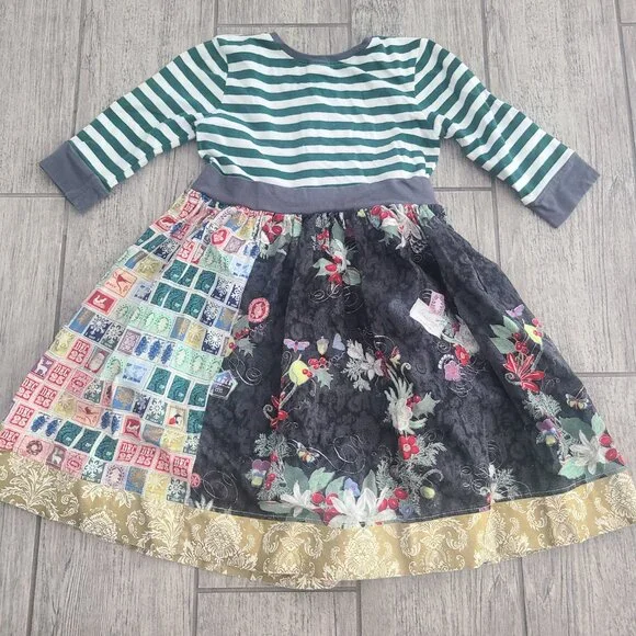 KPea toddler girl Patchwork Christmas Holiday Dress Size 5T - Picture 11 of 11